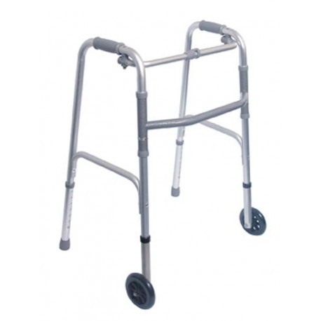 DMI® Single Release Folding Walkers w/ 5" Non-Swivel Wheels