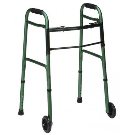 DMI® Two-Button Release Folding Walker w/ Wheels