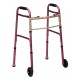 DMI® Two-Button Release Folding Walker w/ Wheels